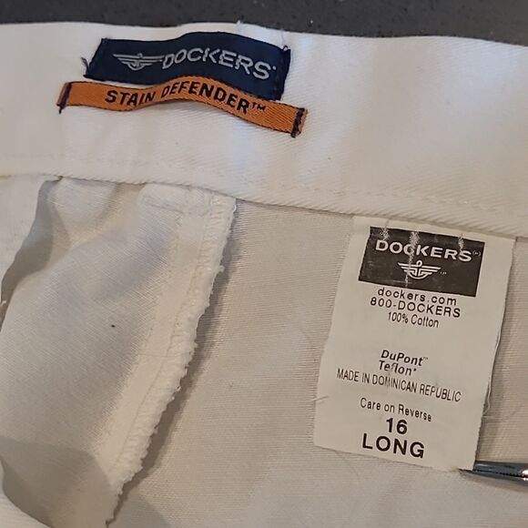 Dockers  sz 16 long stain defender white pants - Picture 5 of 6